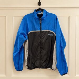 {ASICS} vintage colorblock full-zip windbreaker jacket, L.